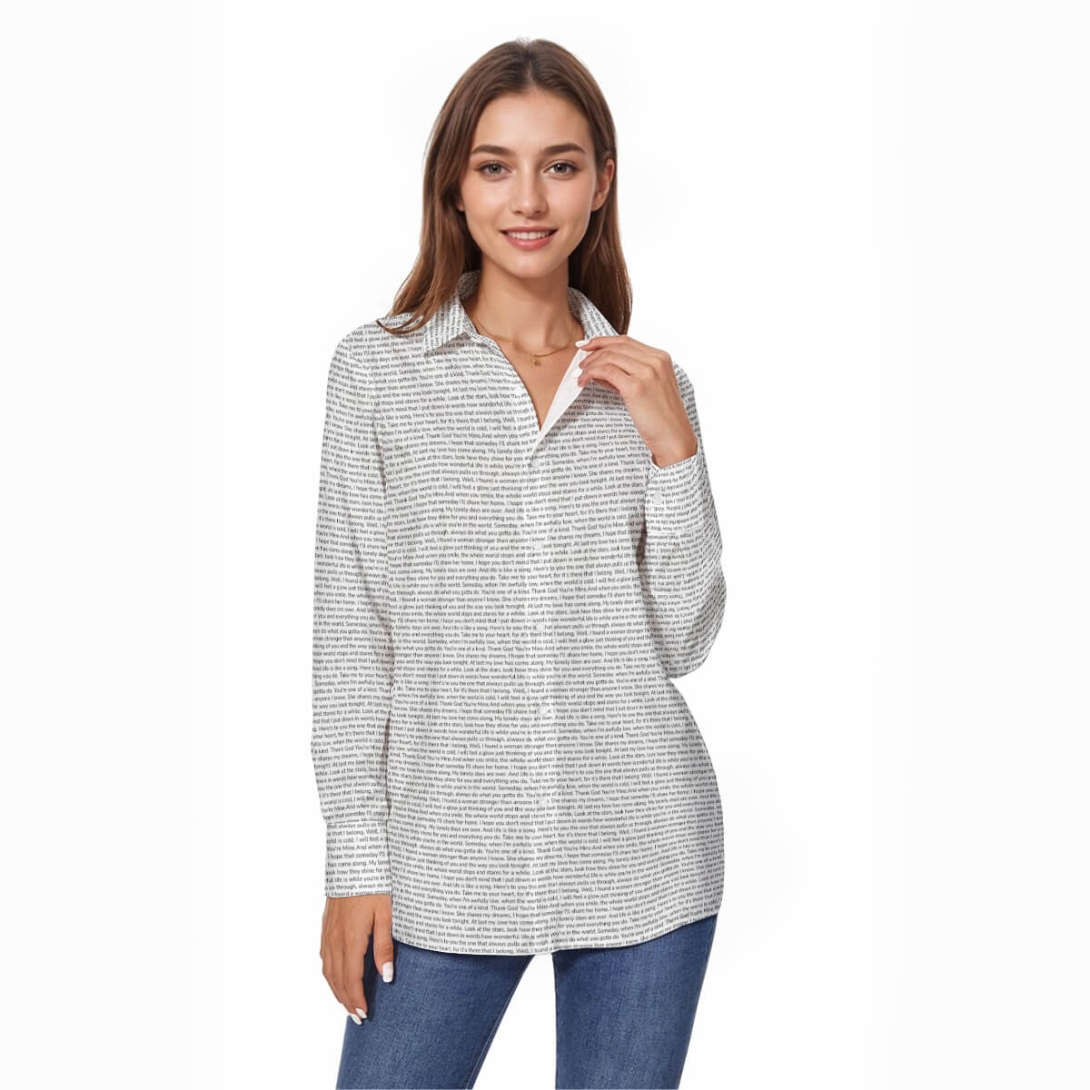 Women's Linen Textured Cotton Long Sleeve Shirt