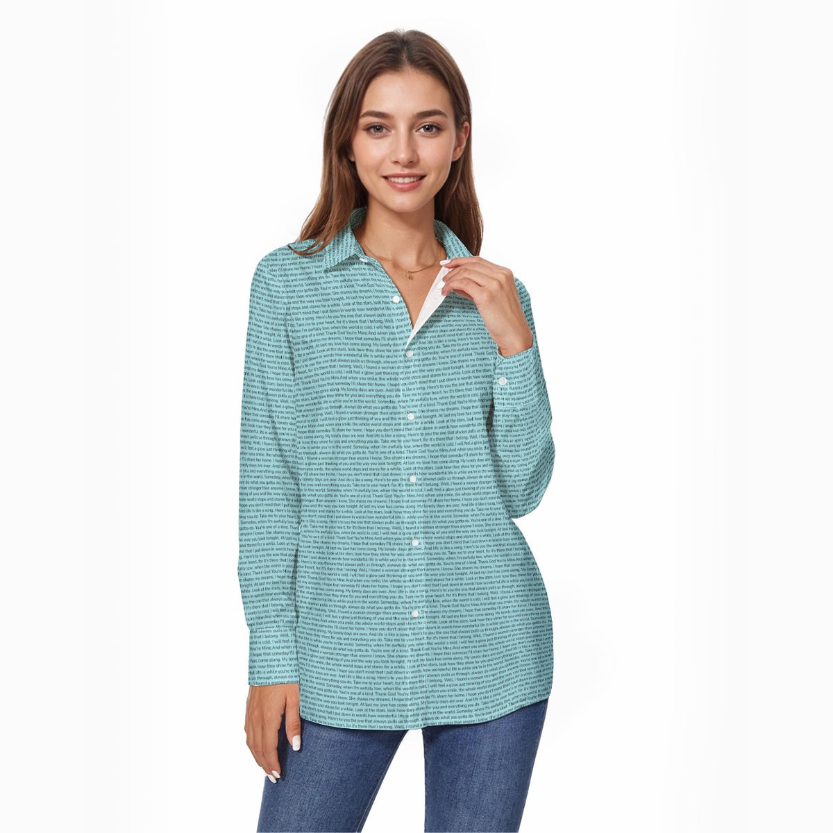 Women's Linen Textured Cotton Long Sleeve Shirt