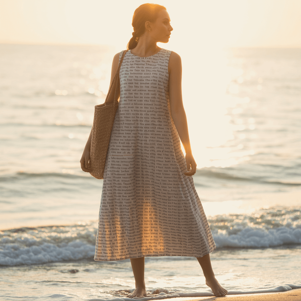Women's Linen-Textured Cotton Sleeveless Dress