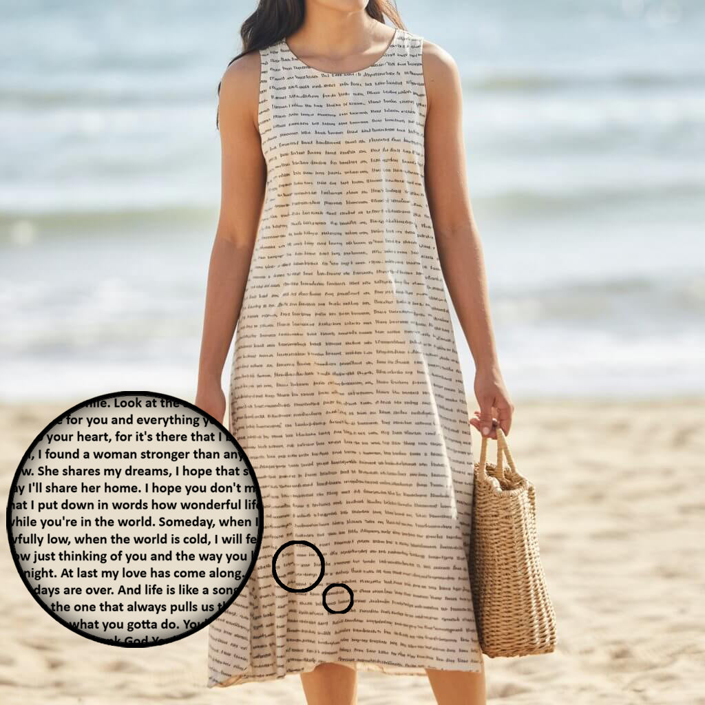 Women's Linen-Textured Cotton Sleeveless Dress