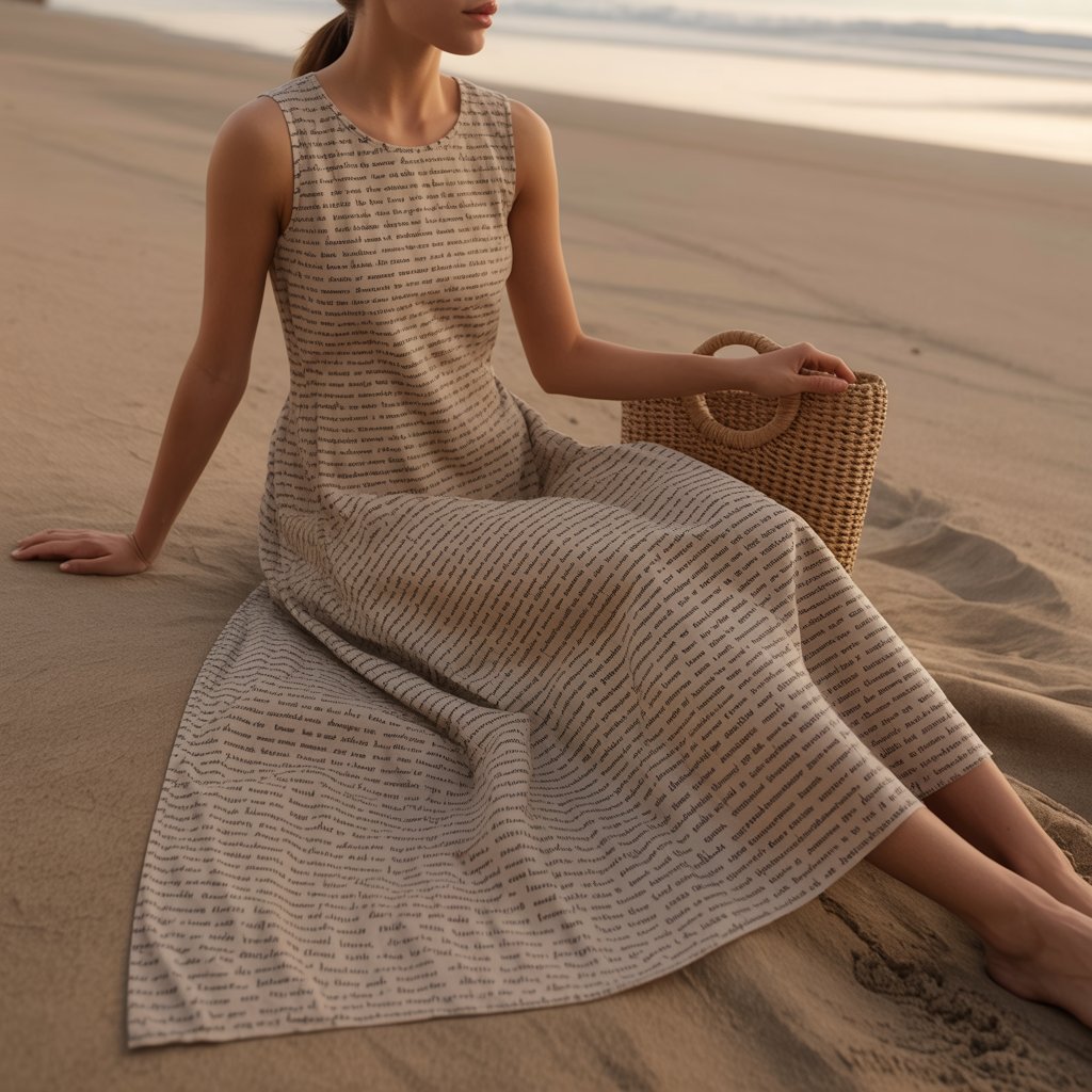 Women's Linen-Textured Cotton Sleeveless Dress