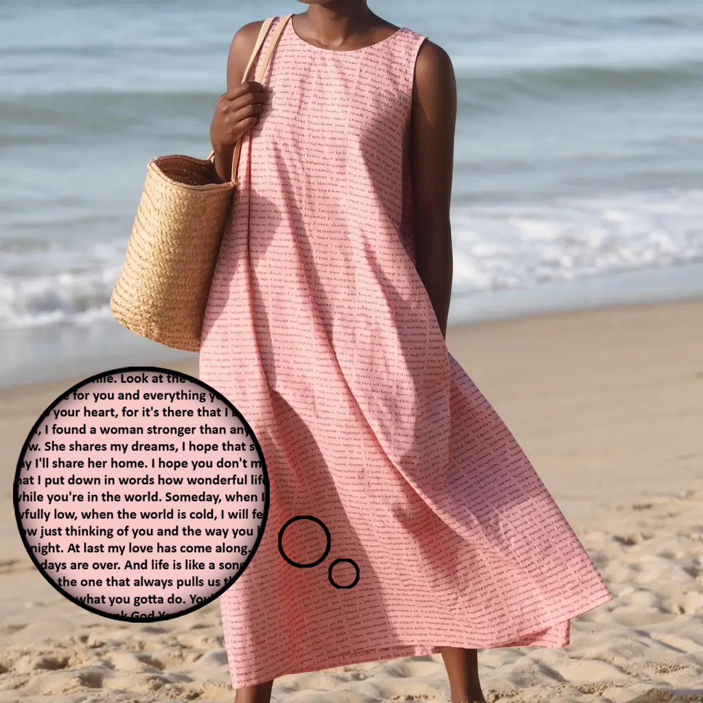 Women's Linen-Textured Cotton Sleeveless Dress