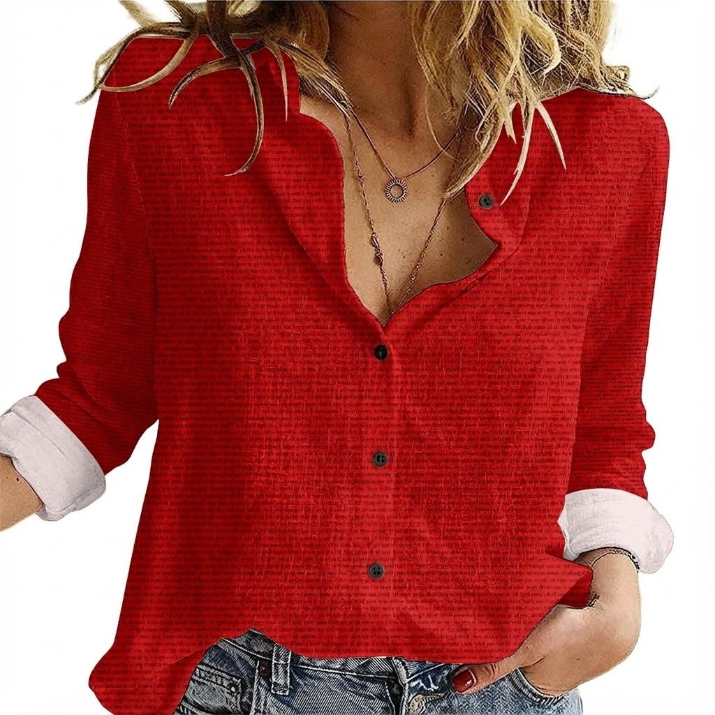 Women's Linen Textured Cotton Long Sleeve Shirt - TuneInk