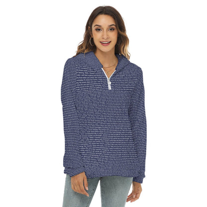 Women's Borg Fleece Hoodie With Half Zip