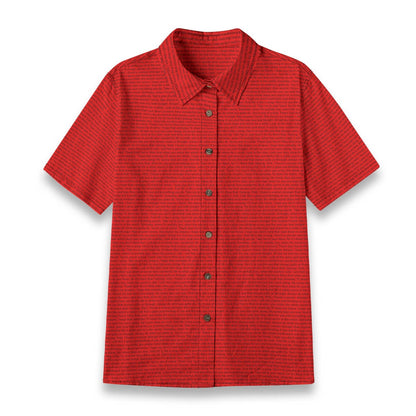 Women's Linen Textured Cotton Short Sleeve Shirt
