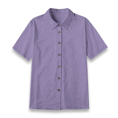 Women's Linen Textured Cotton Short Sleeve Shirt