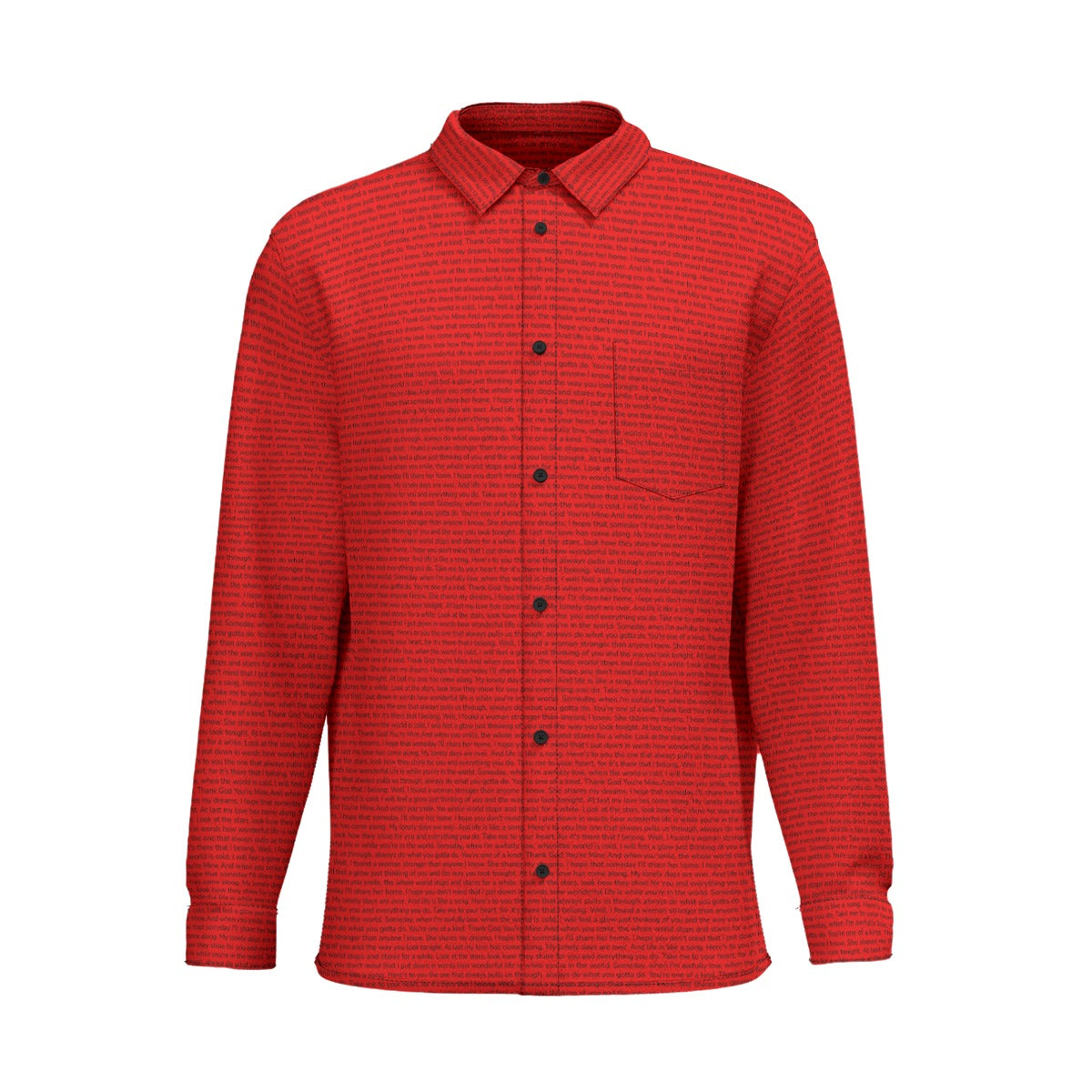 Men's Cotton Long Sleeve Pocket Button-Up Shirt