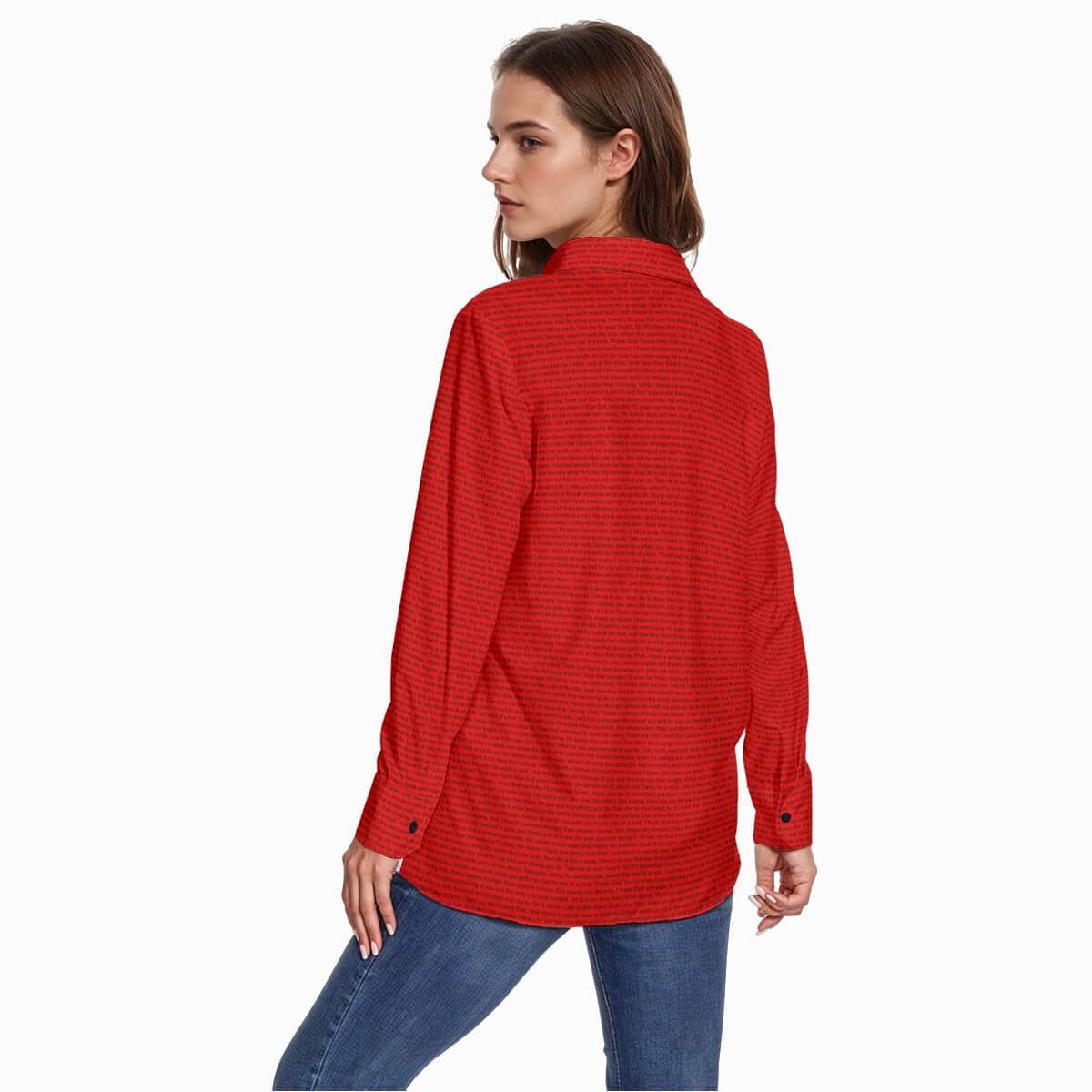 Women's Cotton Long Sleeve Button-Up Shirt