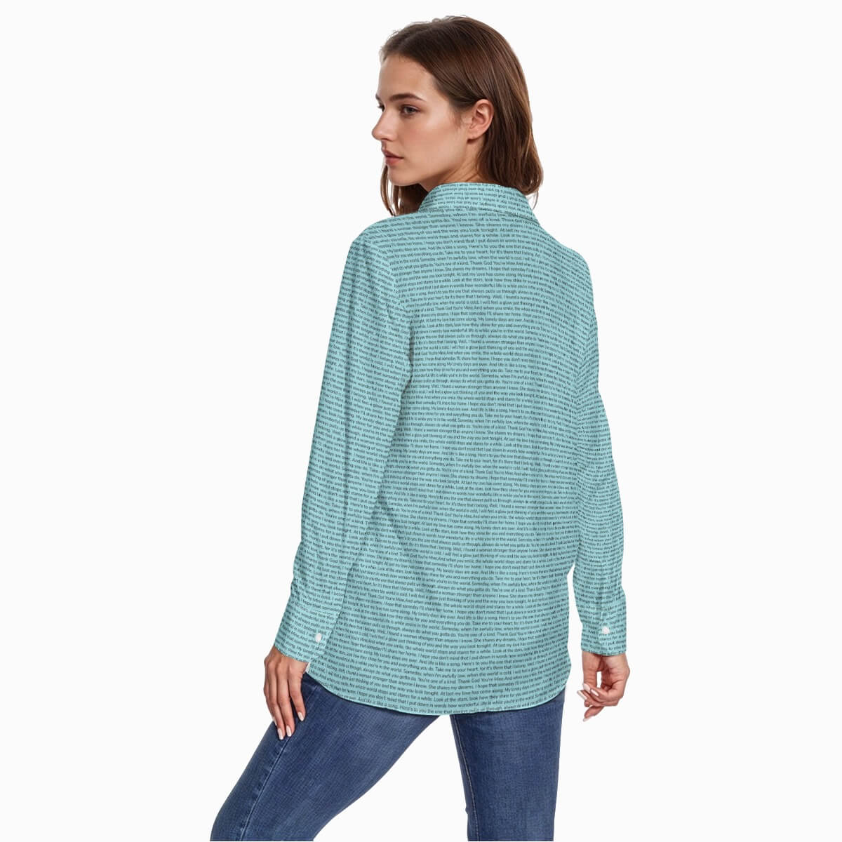 Women's Cotton Long Sleeve Button-Up Shirt
