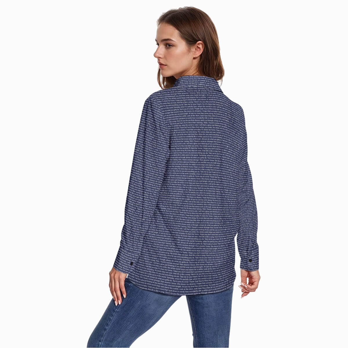 Women's Cotton Long Sleeve Button-Up Shirt