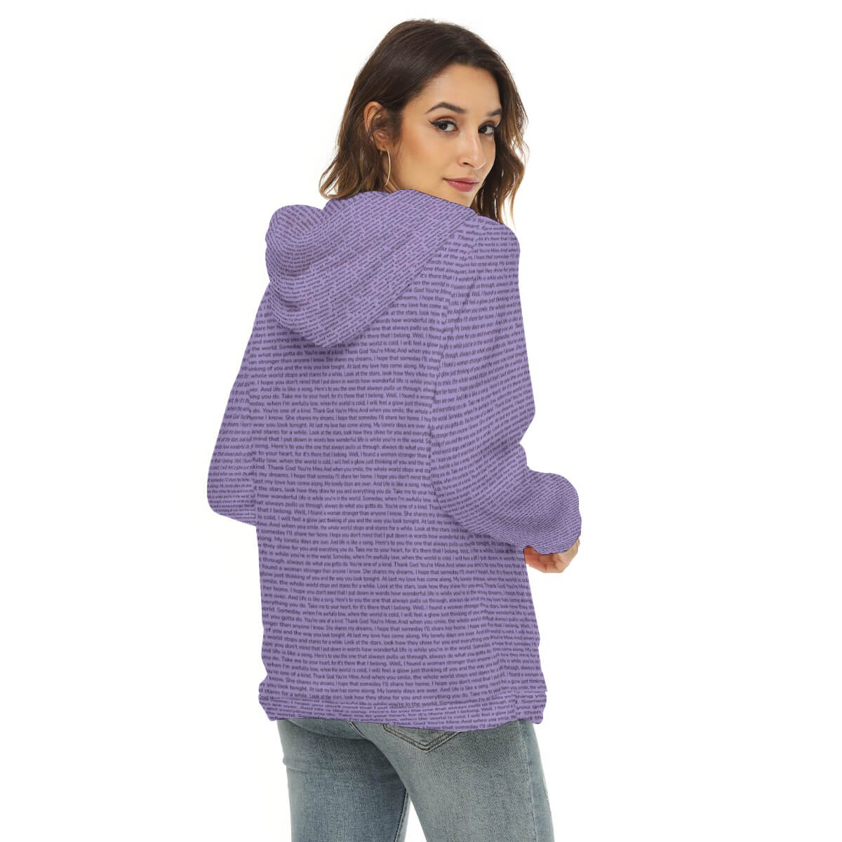 Women's Borg Fleece Hoodie With Half Zip