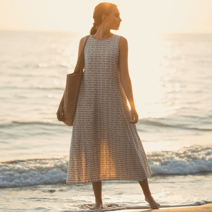 Women's Linen-Textured Cotton Sleeveless Dress
