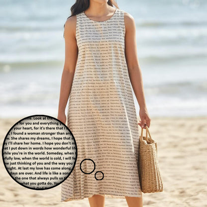 Women's Linen-Textured Cotton Sleeveless Dress