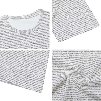 Gepersonaliseerd Premium Songteksten Wit T-shirt