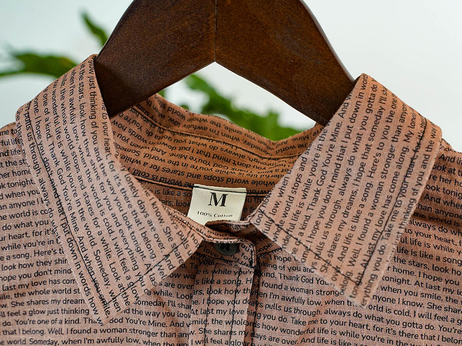 Every word, printed across the whole shirt