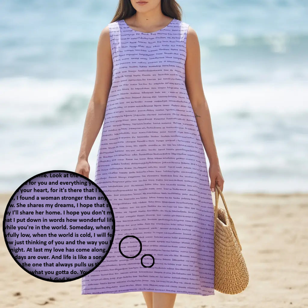 Women's Linen-Textured Cotton Sleeveless Dress