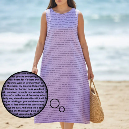 Women's Linen-Textured Cotton Sleeveless Dress