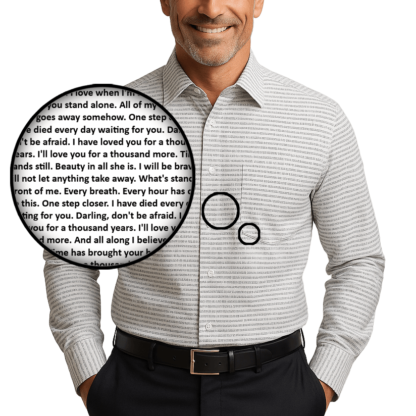 Men's Cotton Long Sleeve Pocket Button - Up Shirt - TuneInk