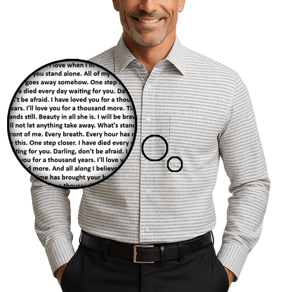 Men's Cotton Long Sleeve Pocket Button - Up Shirt - TuneInk