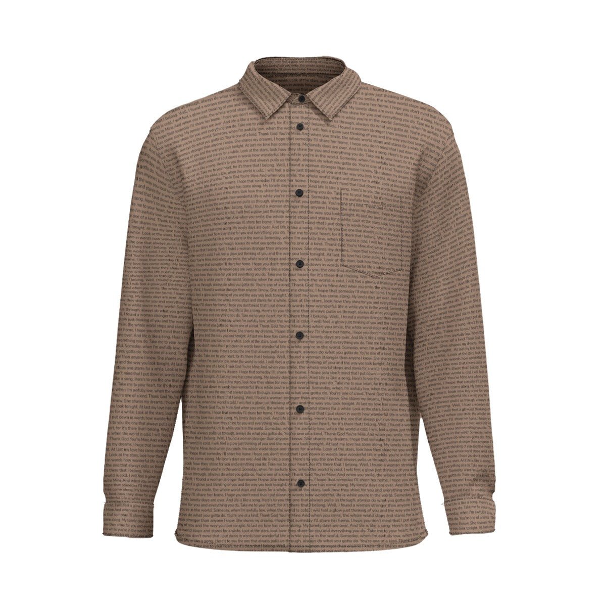 Men's Cotton Long Sleeve Pocket Button - Up Shirt - TuneInk