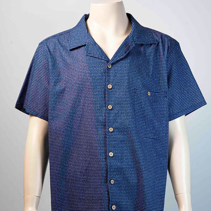 Men's Linen Textured Cotton Hawaiian Shirt - TuneInk