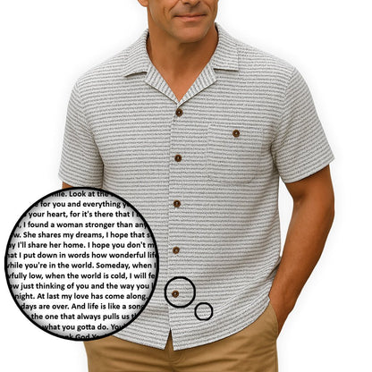 Men's Linen Textured Cotton Hawaiian Shirt - TuneInk