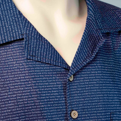 Men's Linen Textured Cotton Hawaiian Shirt - TuneInk