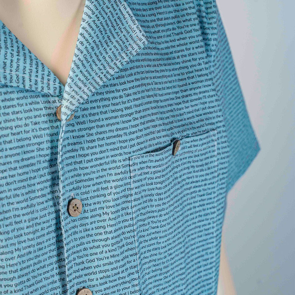 Men's Linen Textured Cotton Hawaiian Shirt