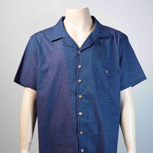 Men's Linen Textured Cotton Hawaiian Shirt - TuneInk