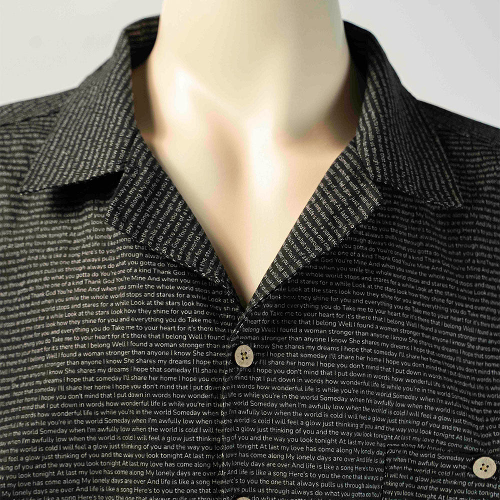 Men's Linen Textured Cotton Hawaiian Shirt