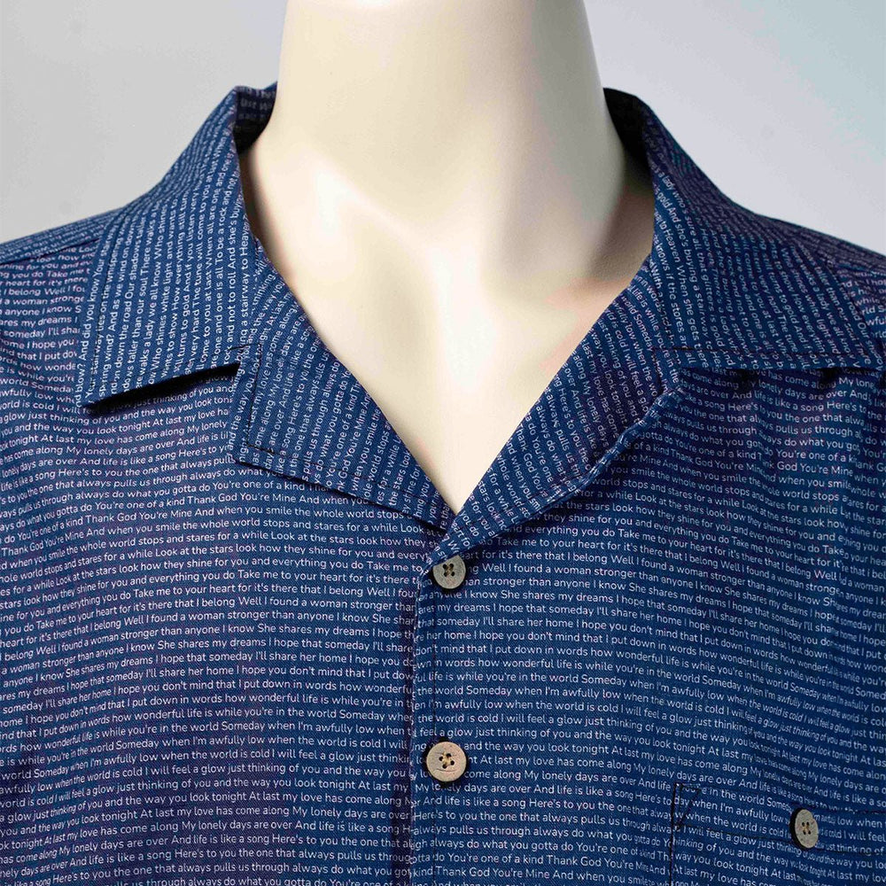 Men's Linen Textured Cotton Hawaiian Shirt