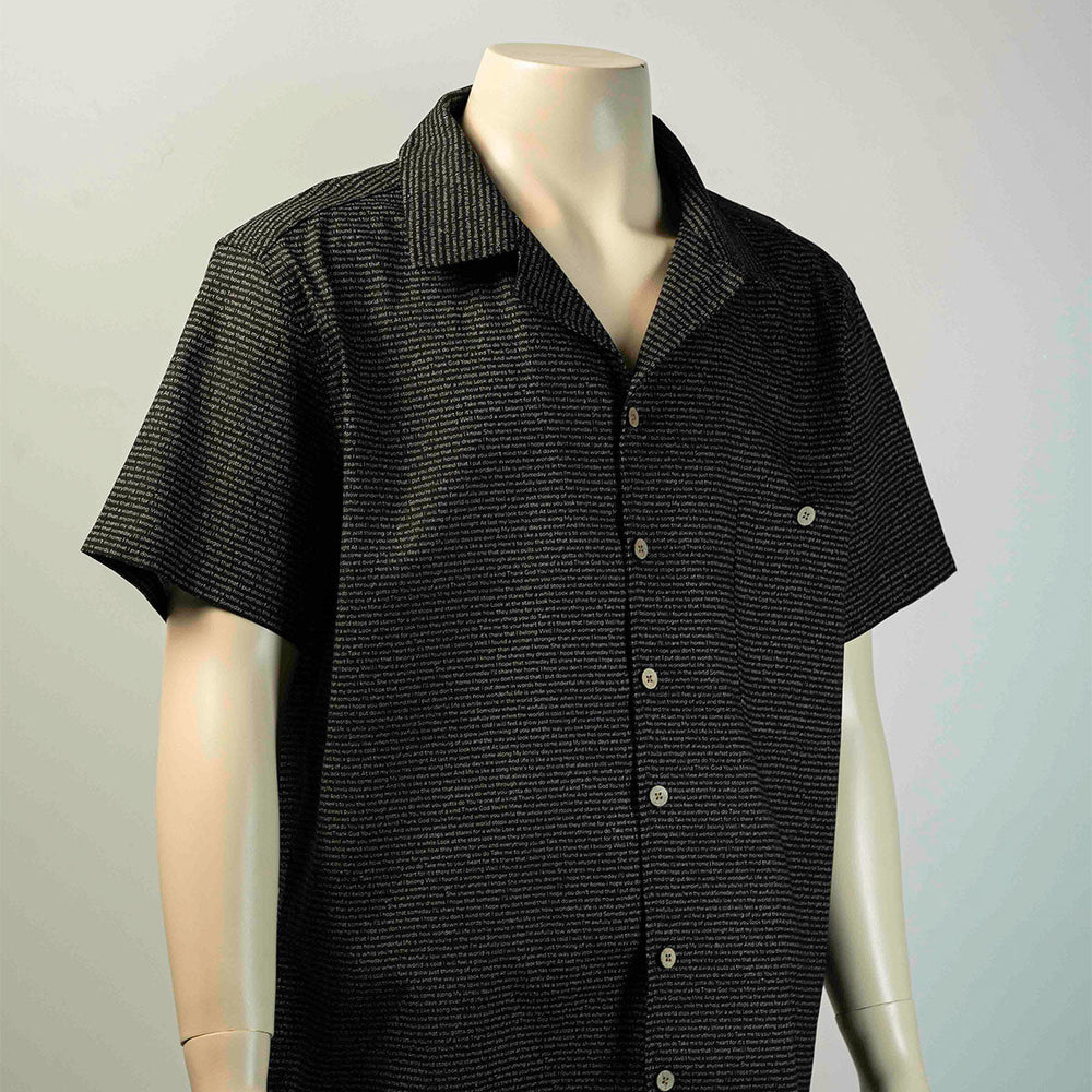 Men's Linen Textured Cotton Hawaiian Shirt