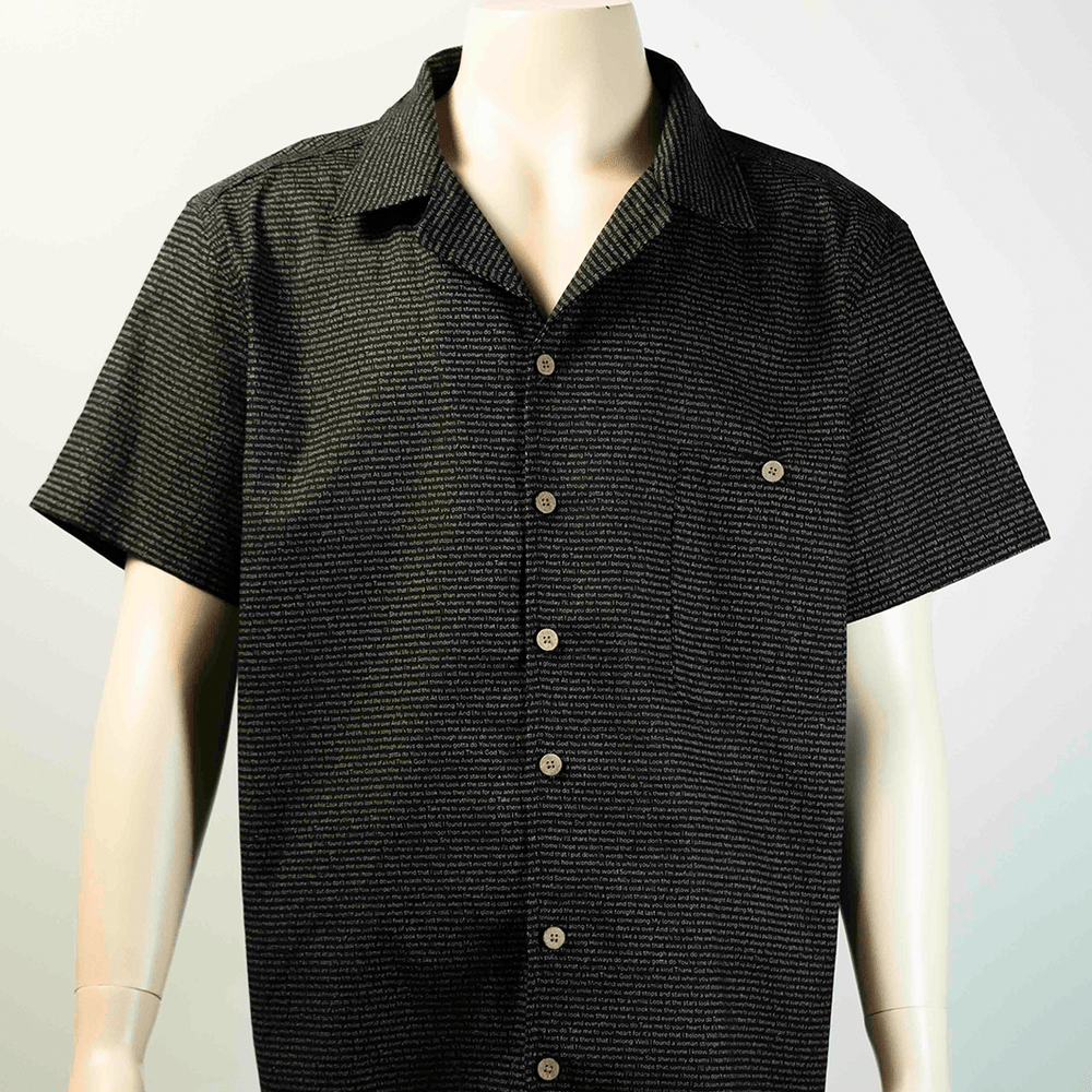 Men's Linen Textured Cotton Hawaiian Shirt