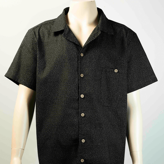 Men's Linen Textured Cotton Hawaiian Shirt - TuneInk