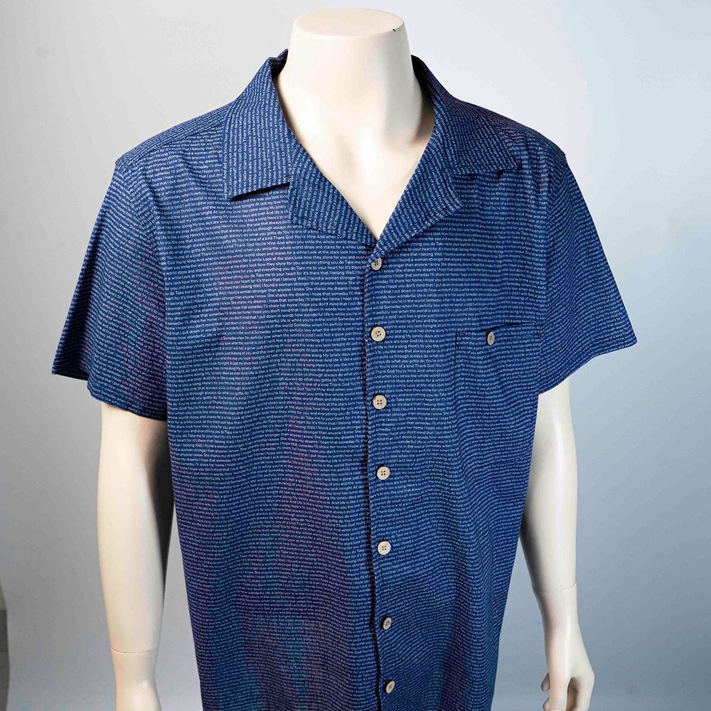 Men's Linen Textured Cotton Hawaiian Shirt