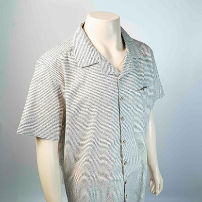 Men's Linen Textured Cotton Hawaiian Shirt - TuneInk