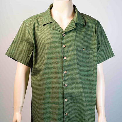 Men's Linen Textured Cotton Hawaiian Shirt - TuneInk