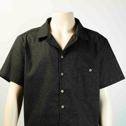 Men's Linen Textured Cotton Hawaiian Shirt - TuneInk