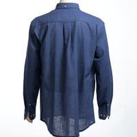 Men's Linen Textured Cotton Long Sleeve Pocket Shirt