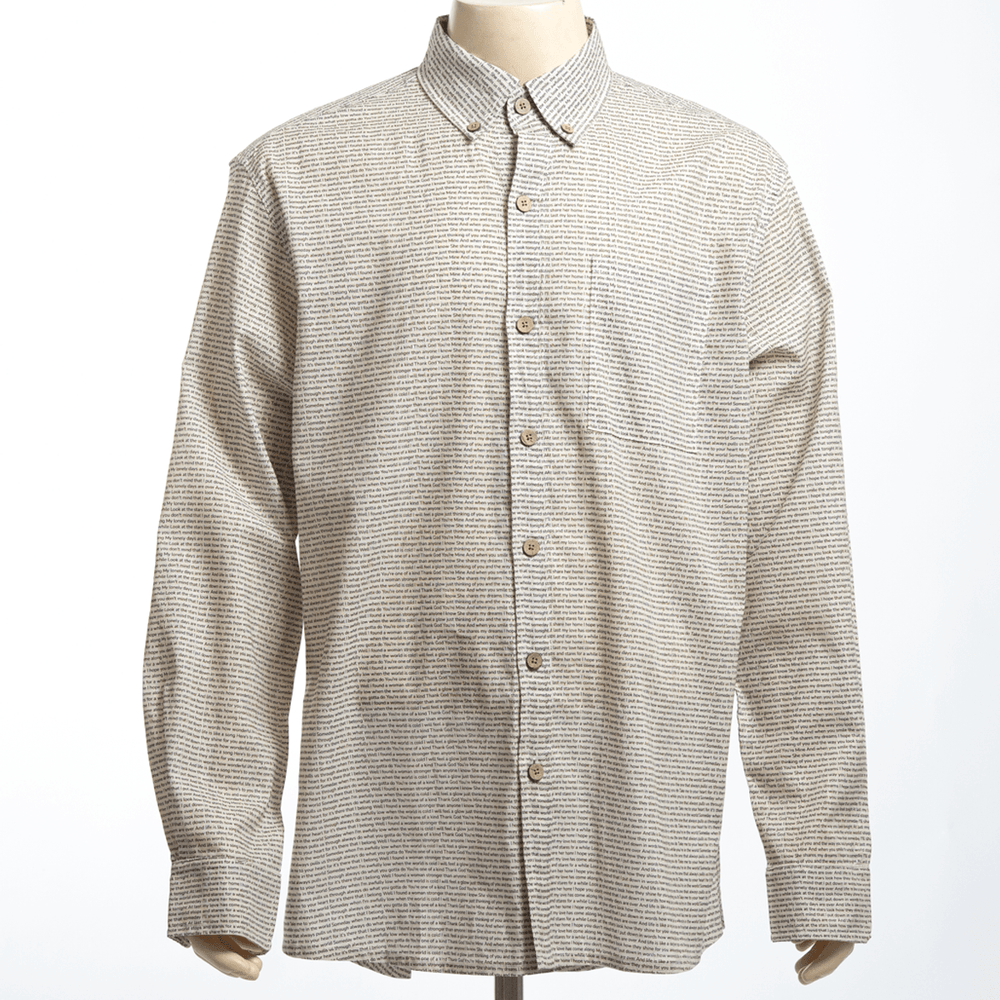 Men's Linen Textured Cotton Long Sleeve Pocket Shirt