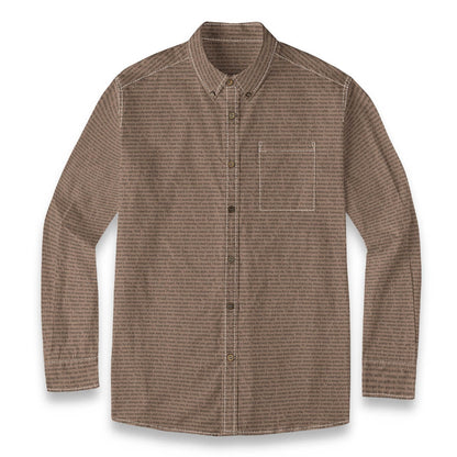 Men's Linen Textured Cotton Long Sleeve Pocket Shirt - TuneInk