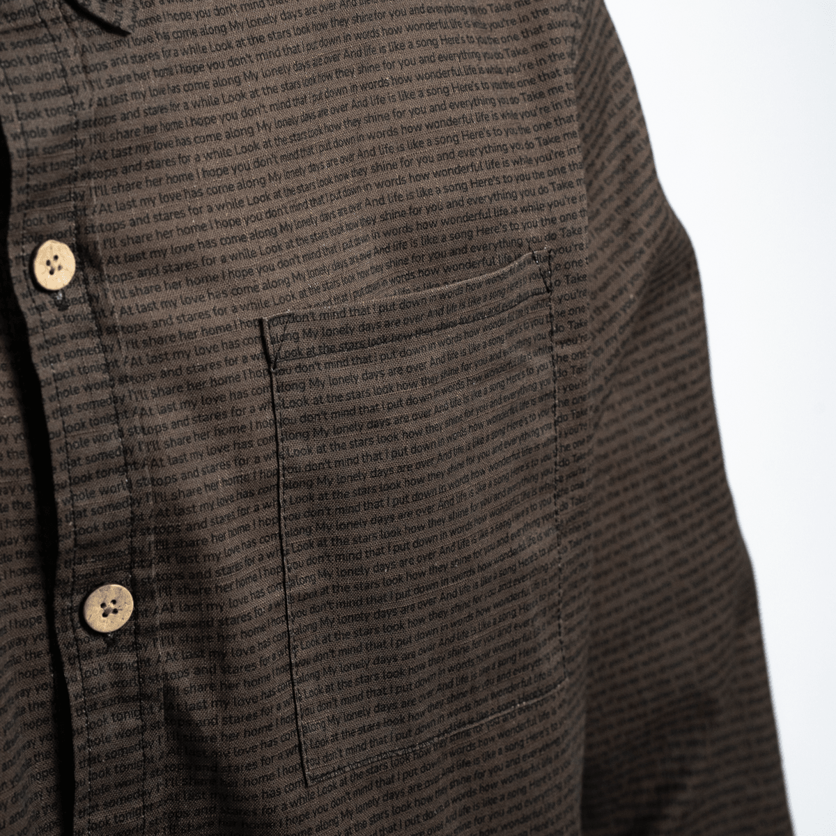 Men's Linen Textured Cotton Long Sleeve Pocket Shirt - TuneInk