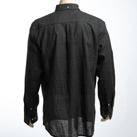 Men's Linen Textured Cotton Long Sleeve Pocket Shirt