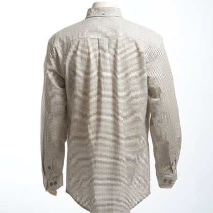 Men's Linen Textured Cotton Long Sleeve Pocket Shirt - TuneInk