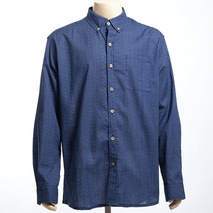 Men's Linen Textured Cotton Long Sleeve Pocket Shirt - TuneInk