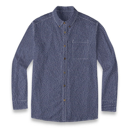 Men's Linen Textured Cotton Long Sleeve Pocket Shirt - TuneInk