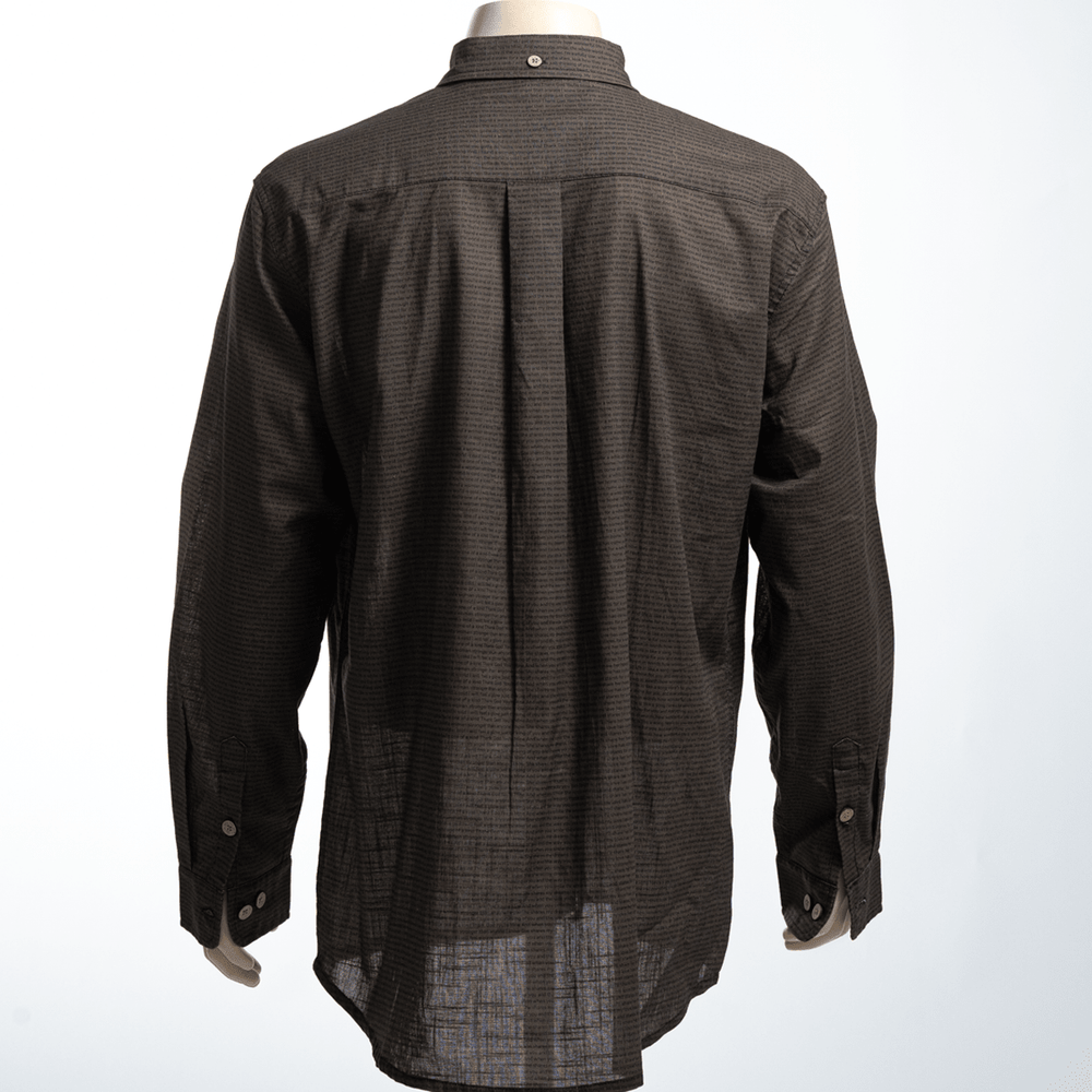 Men's Linen Textured Cotton Long Sleeve Pocket Shirt