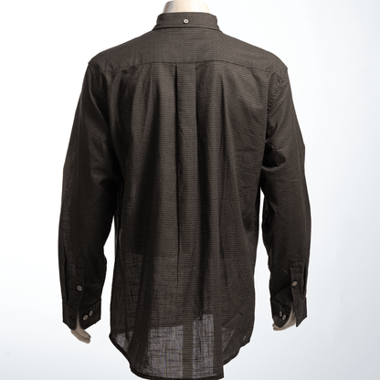 Men's Linen Textured Cotton Long Sleeve Pocket Shirt - TuneInk