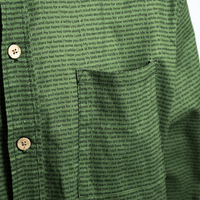 Men's Linen Textured Cotton Long Sleeve Pocket Shirt