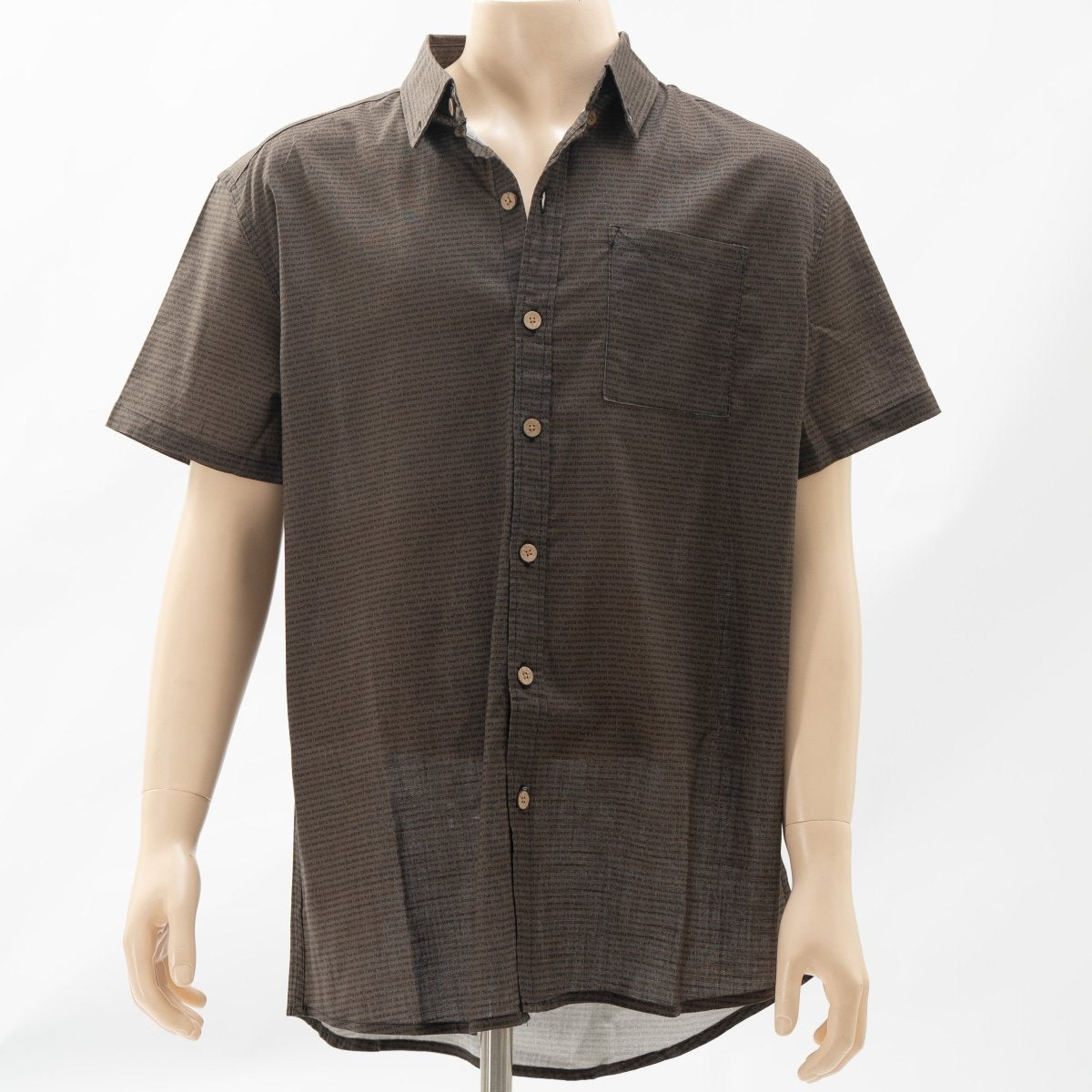 Men's Linen Textured Cotton Short Sleeve Shirt - TuneInk